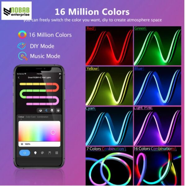 Neon Flexible USB LED Strip Light 5Mitter With App Controlled RGBIC - Image 5