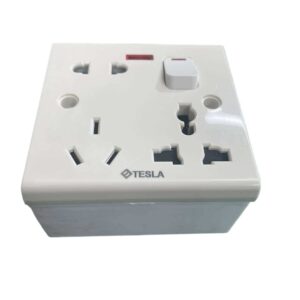 Tesla  8 Pin13A Multi Function All Rounder Combined Socket with Switch