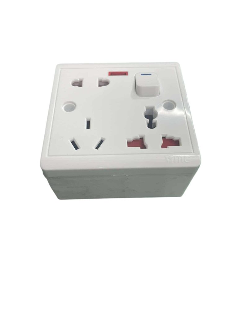 Tesla 8 Pin Socket Tesla 13A Multi Function Socket Tesla universal socket with switch Tesla socket price in Bangladesh Multi plug socket BD Tesla 8 pin combined socket All rounder socket Tesla Tesla electric accessories BD Tesla 13A socket for home and office