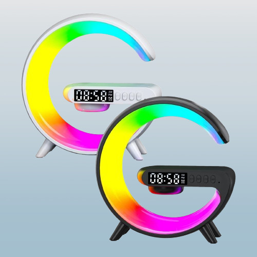 Wireless G Shape LED Table Speaker with 3 in 1 Light ,Bluetooth Wireless Speaker, & Wireless Charging Wireless G Shape LED Table Speaker with 3 in 1 Light ,Bluetooth Wireless Speaker, & Wireless Charging - Image 2